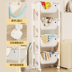 YIKEYOU ألعاب أطفال تخزين رف طفل وحدات رفوف أصحاب مع عجلات - Product Image 3