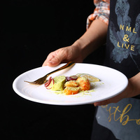 Assiettes en Porcelaine Blanches Unies Personnalisables avec Logo, Vaisselle de Restaurant