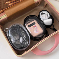 K389 Sac de rangement pliable en plastique transparent écologique pour chargeur, écouteurs, porte-clés et accessoires