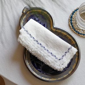 Serviette carrée en ramie unie de style français, finement conçue, texture à bords bruts, personnalisable, pour usage en restaurant, tissu alimentaire - Product Image 5
