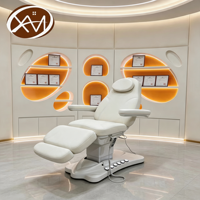 Mesa de Masaje Eléctrica Ajustable de Alta Calidad, Plegable, de Cuero Sintético, con Control de Pie y 3 Motores, para Salón de Belleza