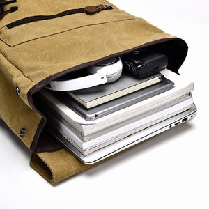 Stylish Big Capacity Student Laptop <b>Backpack</b> Eco-Friendly Men Business Travel Vintage Canvas <b>Backpack</b> - Product Image 5