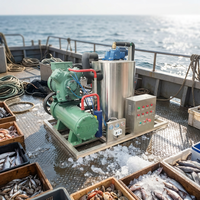 Máquina de Hielo Industrial Haiyue de 1, 2 y 3 Toneladas, Máquina de Hielo en Escamas de Agua de Mar para Refrigeración de Mariscos Congelados en Barcos Pesqueros