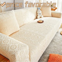 Housse de canapé jacquard tout compris, universelle, extensible, motif géométrique, style traditionnel, salon, look vintage restauré