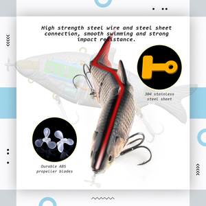 2024 155mm pesca in mare auto-nuoto eliche-driver elettronica LED ricaricabile nuoto <span class=keywords><strong>Bati</strong></span> robot esca di pesce - Product Image 4
