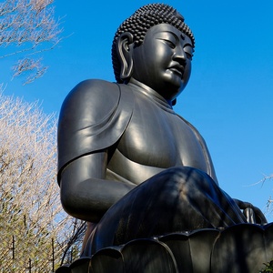 Gran templo al aire libre jardín religioso decorar tamaño real Metal bronce Buda escultura latón tailandés meditar estatuas de Buda dorado - Product Image 6