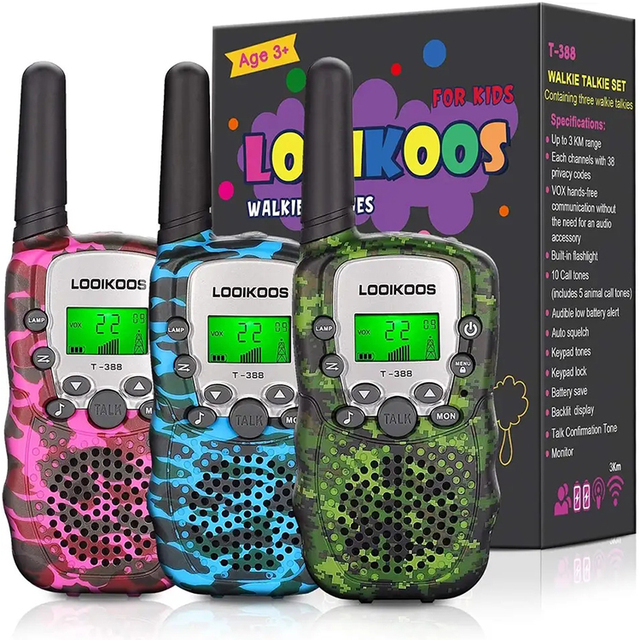 T-388 High Quality Cheap Price Camouflage Color 22 Channels 3 Km Long Range Handheld Mini Walkie Talkie for Kids Toy