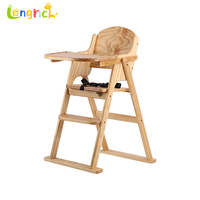 Chaise haute pliable moderne en bois massif pour bébé - Siège de repas portable et durable pour tout-petit avec fonctions de sécurité pour l'école et la cuisine