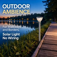 Lampe Solaire de Jardin IP65 Étanche, Éclairage d'Ambiance Souple pour Allées, S'allume Automatiquement à la Crépuscule, Lampe de Sol Extérieure à Piquet pour Aménagement Paysager 100W