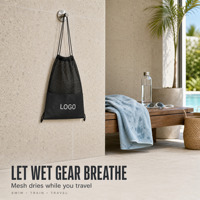 Sac à cordon en maille noire imperméable, sac de sport, sac à dos à cordon, pochette à cordon, impression de logo personnalisé, sac fourre-tout en polyester pour la salle de sport et l'entraînement