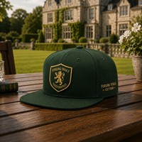 Gorra de Béisbol Plana Bordada Verde Oscuro de Alta Calidad de Fábrica con Logotipo Personalizado Estilo Hip Hop Snapback para Hombre