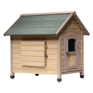 L Solid Wood Embalmed Dog House Medium Small Large Rain Proof Outdoor Pet Cage