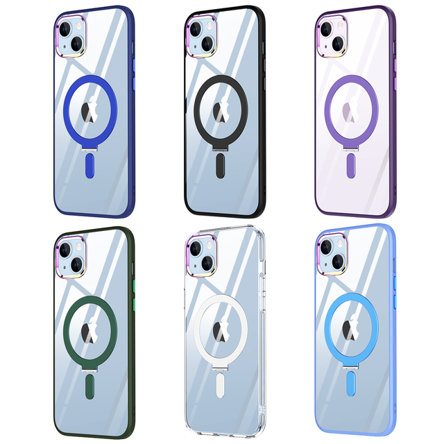Luxury Camera Metal Button Phone Case For iPhone 13 14 15 Pro Max Magnetic Wireless Charging Case