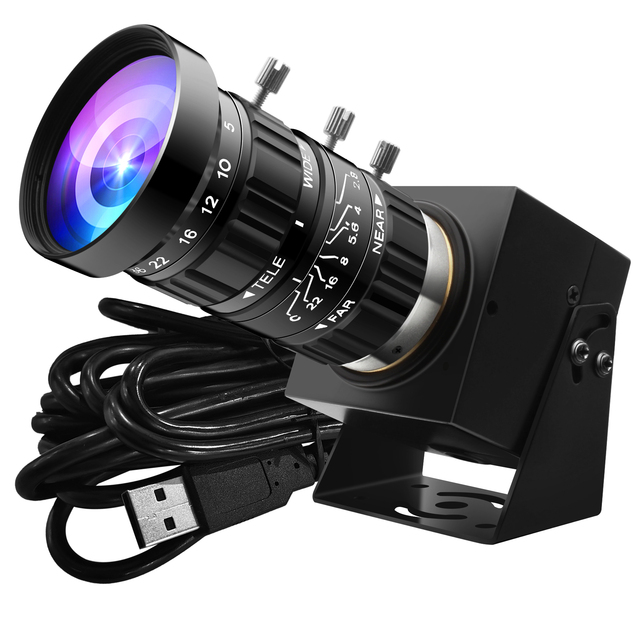 ELP Ultra Low Light USB Zoom Camera CS 5-50mm 10X Optical Zoom HD 1080P HDR True Color Night Vision Webcam
