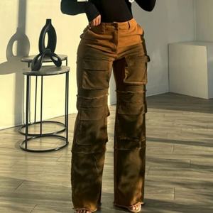 Jean cargo ample rétro décontracté multicolore unique pour femme - Nouvelle collection streetwear - Product Image 2