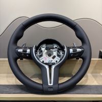 Housse de volant en cuir véritable cousue tricolore compatible avec BMW F10, F11, F18, F30, E90, accessoire intérieur de voiture