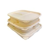 Boîte à lunch jetable épaissie et dégradable à l'amidon de maïs, support de chauffage Durable pour micro-ondes personnalisé