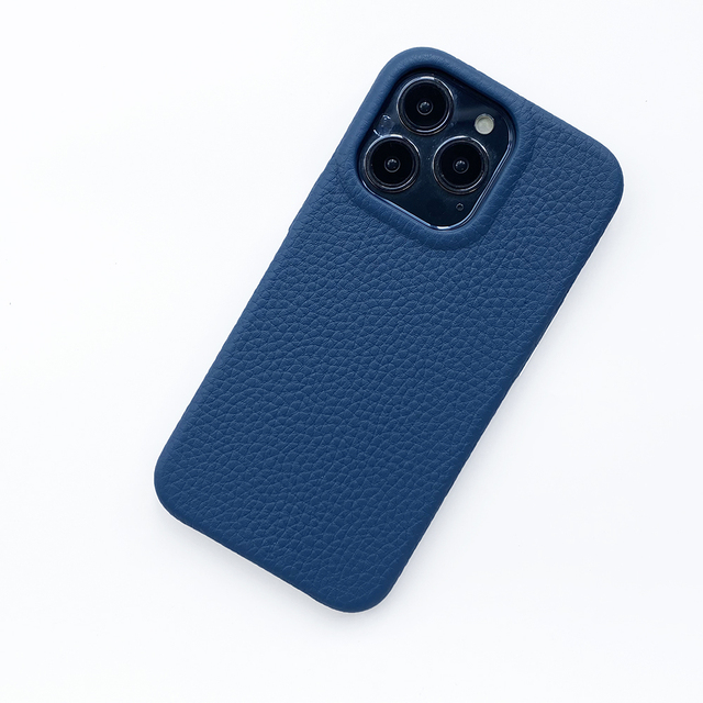 Luxury Men's Full Grain Pebble Leather Magnetic Mobile Phone Case for Apple iPhone 15 Pro Max Protective Metal Buttons Tecno