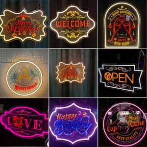 Factory Custom UV Engraved Multi-color Acrylic Neon <b>Light</b>-LED Home Decor Sign with Remote & Button Control IP44 Rated - Product Image 3