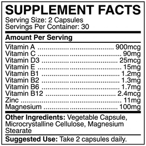 Capsules multivitaminées OEM ODM GMP Halal 60 unités avec vitamines A, C, D3, E, B1, B2, B6, B12, zinc, magnésium - Product Image 2