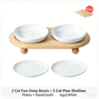 Bol en céramique haut de gamme pour animaux de compagnie avec design surélevé, base antidérapante en silicone, gamelle pour chiens et chats avec support pour petits chiens