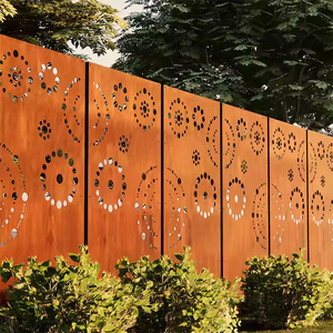 Galvanized Steel Art Deco Privacy <b>Screens</b> Panels <b>Free</b> <b>Standing</b> Outdoor/Indoor Balcony Patio <b>Garden</b> Room Divider Waterproof - Product Image 1