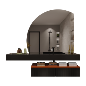 Meuble de salle de bain inhabituel Meuble-lavabo coloré Armoire murale de bain de 72 pouces avec miroir antibuée - Product Image 5