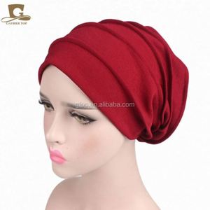 Nuevo Gorro de Moda para Mujer, Talla Única, Estilo Holgado, Tipo Snood, Gorro para Quimioterapia, Turbante, Color Sólido, para Dormir, de Algodón y Poliéster - Product Image 3
