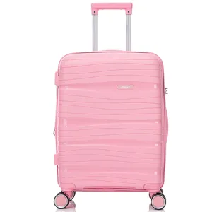 China supplier 20 inch multifunction small boarding trolley case suitcase travel pink luggage for outdoor traveling