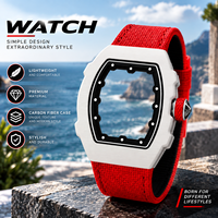 Montre Sport Décontractée Ultra Fine 7,8 mm pour Homme, Modèle 2026, Design Tendance en Fibre de Carbone TPT, Montre Mécanique Creuse 6702