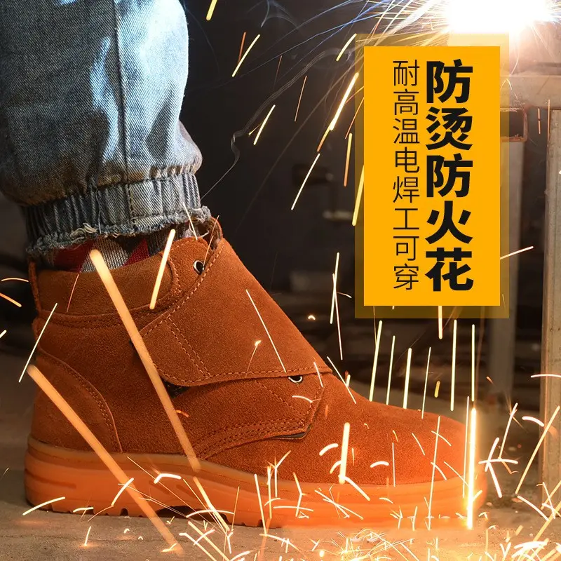 Men's Welders Safety Shoes Anti-smash and Anti-puncture TPR Safety Protective Shoes