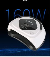 Lampe à ongles UV LED 160W portable, 54 perles LED, sécheuse pour vernis gel, 4 minuteurs, ABS blanc, OEM ODM, prise AC110-240V US UK EU AU