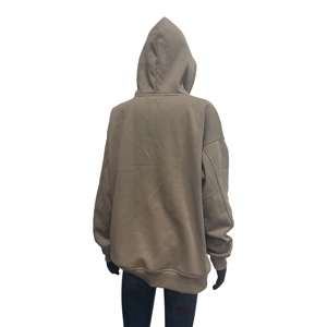 Sweat-shirt à capuche long et décontracté pour femme, coupe oversize, en molleton écologique, avec impression personnalisée effet pulvérisé - Product Image 4