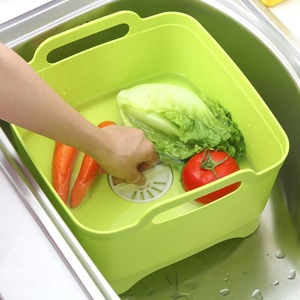 Cuenco de lavado con escurridor de agua con tapón, cuenco de lavado y <span class=keywords><strong>drenaje</strong></span> de cocina con asas y tapón de <span class=keywords><strong>drenaje</strong></span>, 9 litros, gris - Product Image 2
