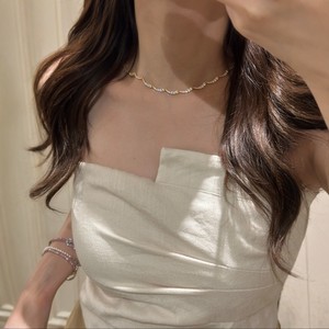 Sparkling Galaxy 925 Sterling <b>Silver</b> Diamond Set Water Ripple <b>Choker</b> Necklace Everyday Wear Leisure Geometric Style - Product Image 4