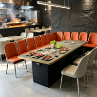 Ensemble de barbecue de table commercial Jilu Factory, robuste, sans fumée, auto-purifiant, avec échappement inférieur pour restaurant de barbecue