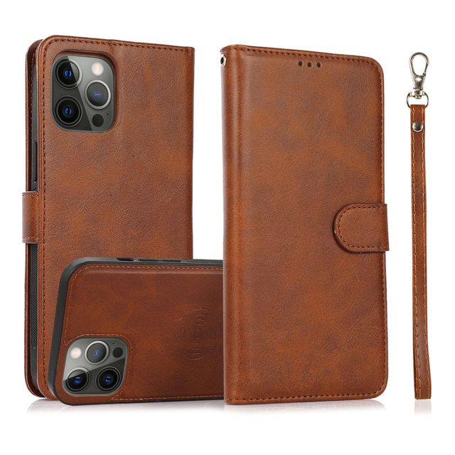 Nature Leather Wallet Case for iPhone 16 Pro Max