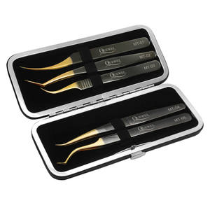 Quewel-pinzas de acero inoxidable para cabello, pinzas de punta de fibra, personalizadas, Etiqueta Privada para extensiones de pestañas - Product Image 4