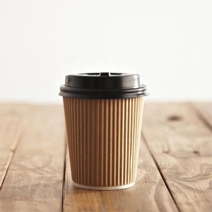 Vasos de Papel Desechables Personalizados al por Mayor para Jugo, Café y Té, Vasos de Papel de Pared Simple para Bebidas Calientes - Product Image 1