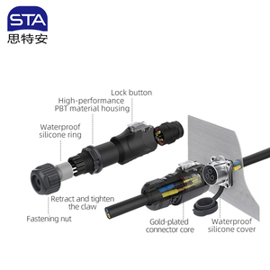 Connecteur industriel d'aviation à montage sur panneau, étanche IP67, type LP16, mâle <span class=keywords><strong>USB</strong></span> 3.0 vers mâle <span class=keywords><strong>USB</strong></span>, câble droit - Product Image 5