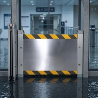 Barrière anti-inondation en acier inoxydable, système de protection modulaire robuste, barrage d'eau amovible, défense d'urgence pour garage, résistant à la rouille