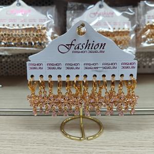 时尚饰品恒轩设计师新款18k持久彩色锆石黄铜耳环批发 - Product Image 6