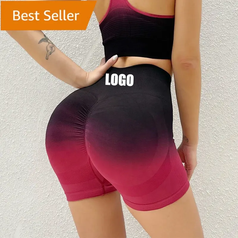 Sommer Frauen High Waist Seamless Gym Fitness Yoga Bauch Kontrolle Abnehmen Beute Workout Tie Dye Rüschen Butt Lift Strumpfhose Shorts