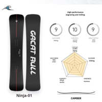 Planche de snowboard personnalisée avec plateau en bois, bord en acier pleine longueur, conception rigide et flexible, pour riders avancés, modèle Hammer Head Carving Board Twin 168cm