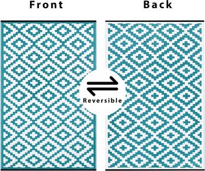 Thảm Và Thảm Trải Hiên Lớn Kiểu Ba Tư Màu Trắng Đen Hoa Tái Chế Chống Trượt Thảm Ngoài Trời Chống Thấm Nước Bằng Nhựa Polypropylene - Product Image 4