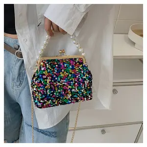 Bolsa de mão feminina com strass, bolsa de luxo feminina com alça carteiro e alça de mão, estilosa, 2023