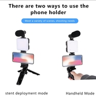 Nouveau kit vidéo avec trépied pour microphone LED, perche à selfie et trépied pieuvre pour la photographie sur téléphone et appareil photo