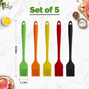 Wholesale <b>BBQ</b> Silicone Brush BPA Free Silicone Baking Pastry Oil Brush Silicone Basting Brush for Kitchen - Product Image 2