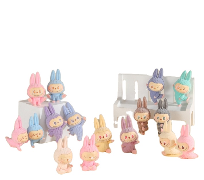 Junhui ZD High Quality Mini Flocked Labubu Yoga Doll Mini