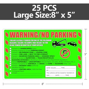 Calcomanías de advertencia de estacionamiento ilegal resistentes a la intemperie, adhesivo resistente a los rayos UV y difícil de quitar para el control de estacionamientos al aire libre - Product Image 2